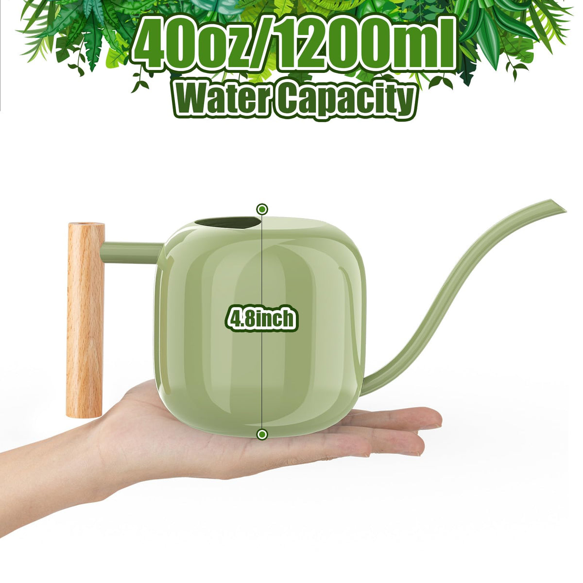 Long-neck design allows reaching hanging and wall-mounted plants.