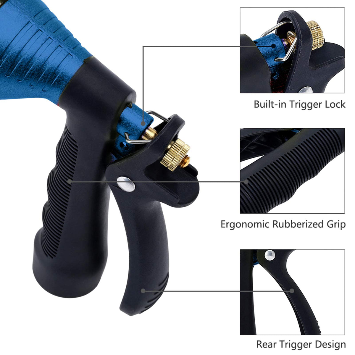 GREEN MOUNT hose nozzle easily attaches to standard hoses
