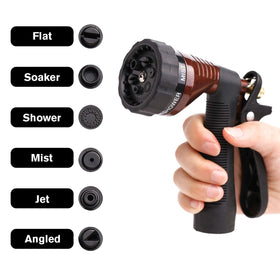 GREEN MOUNT nozzle with trigger lock to maintain water flow without continuous squeezing