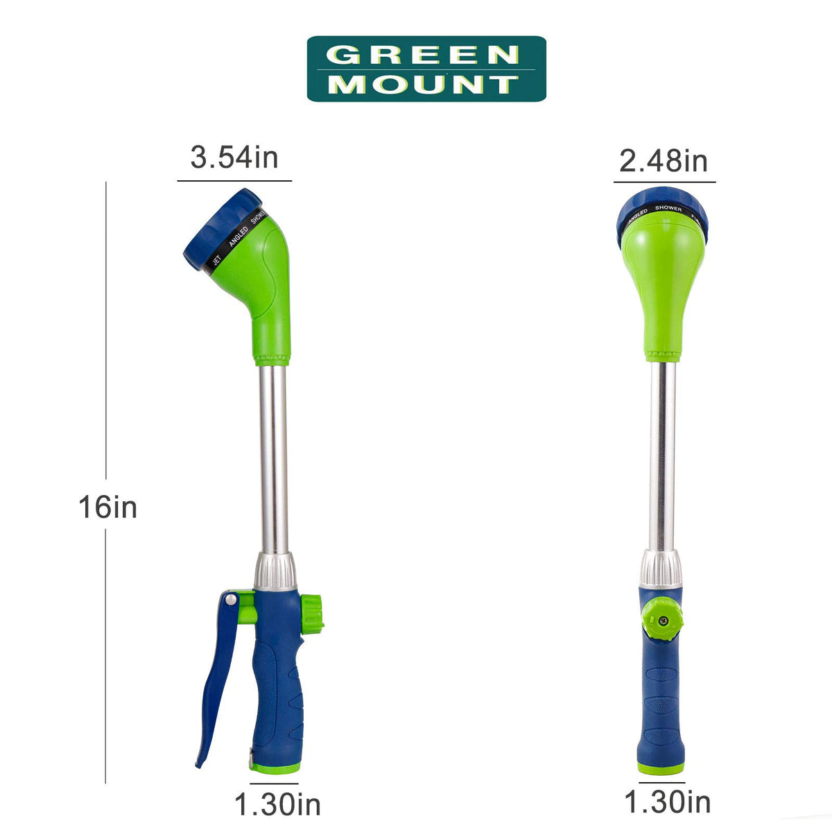 GREEN MOUNT watering wand angled pattern for beds and corners