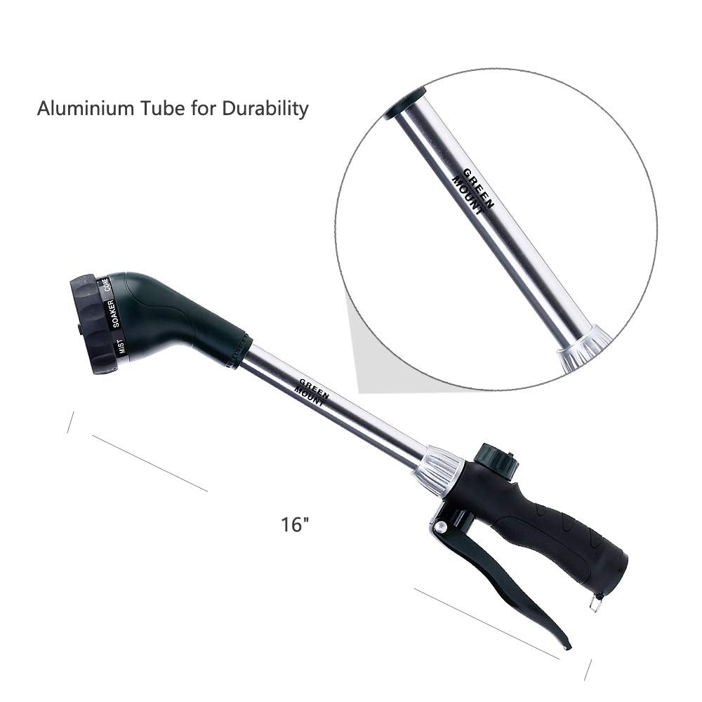 GREEN MOUNT watering wand extend-length used for reaching hanging baskets and high pots.