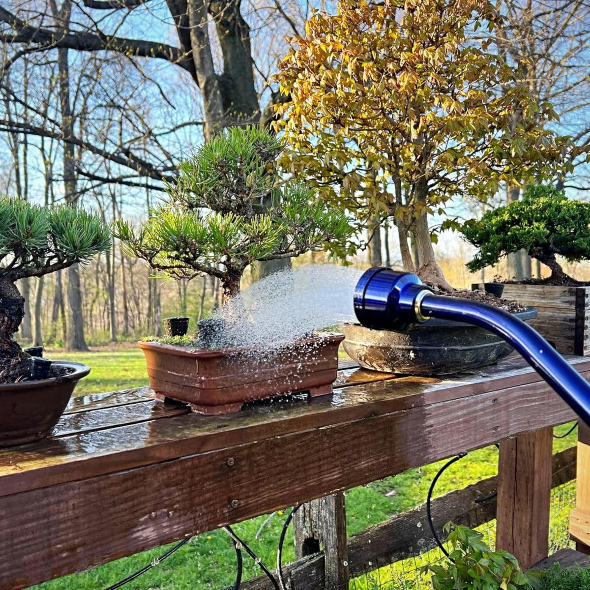 GREEN MOUNT Watering Wand stainless head highlights durability and even misting.