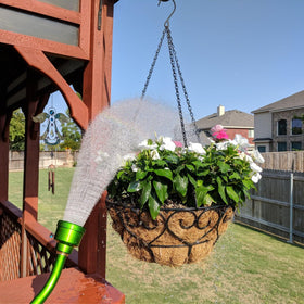 GREEN MOUNT Watering Wand 661-hole shower head protects delicate beds.