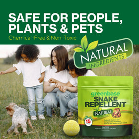 Greenbase snake repellent balls for indoor application in sheds or garages