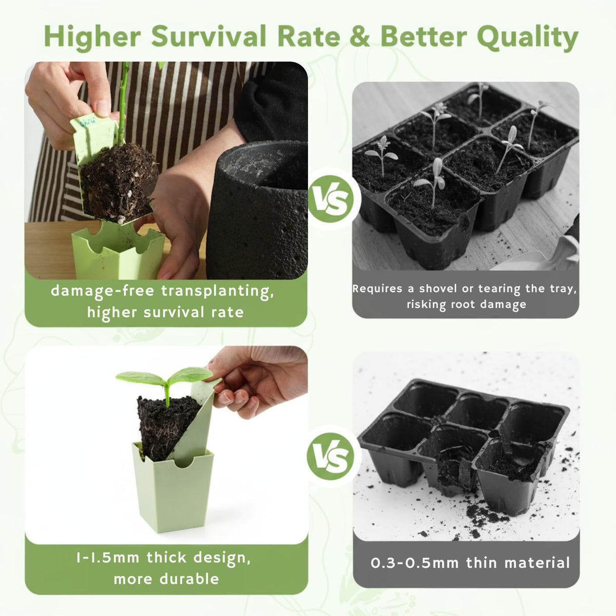 GREENBAZZAR seed starter tray drainage system supports balanced moisture.