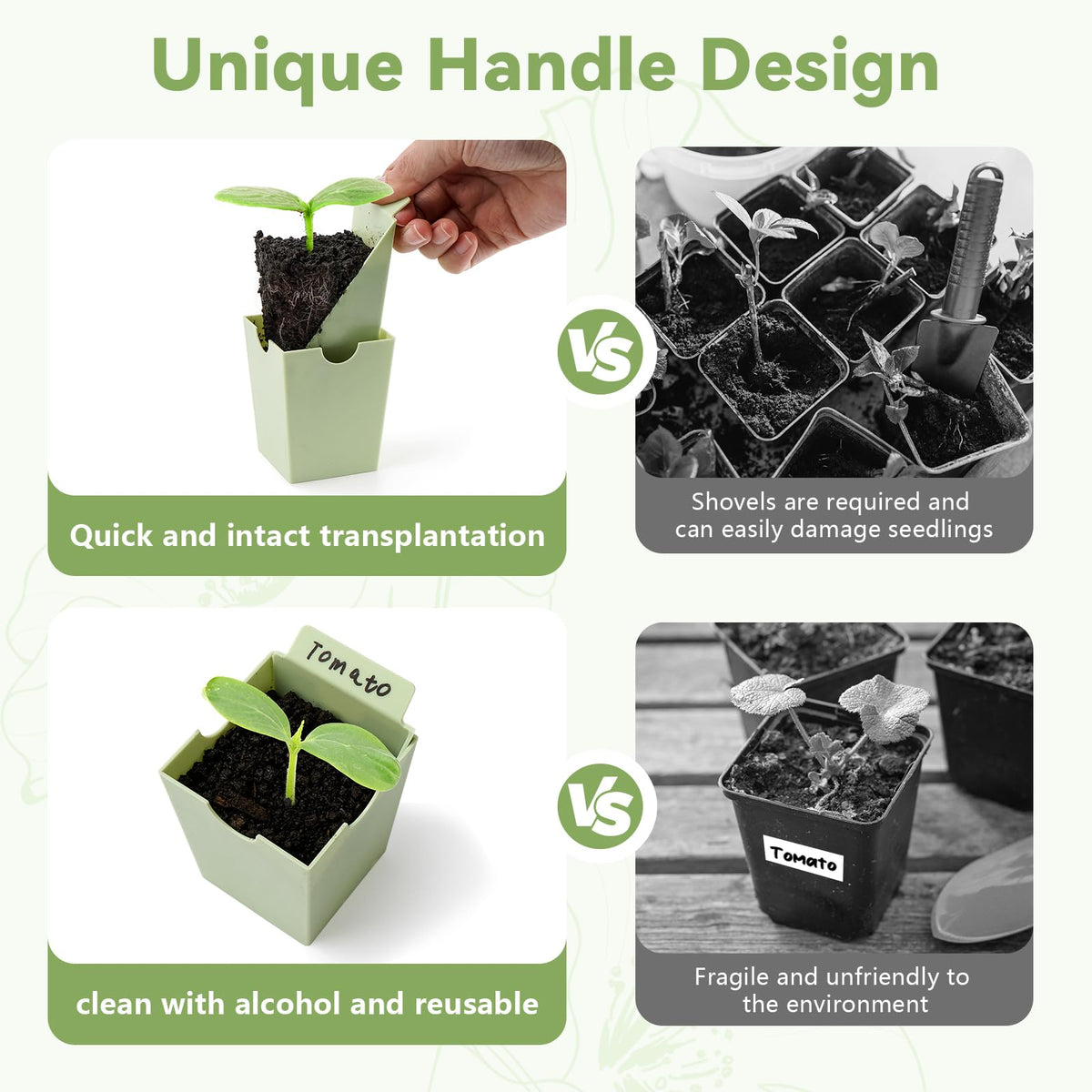 GREENBAZZAR seed starter tray handles as erasable labels for easy labeling.