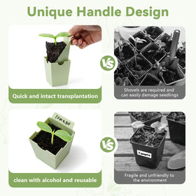 GREENBAZZAR seed starter tray handles as erasable labels for easy labeling.