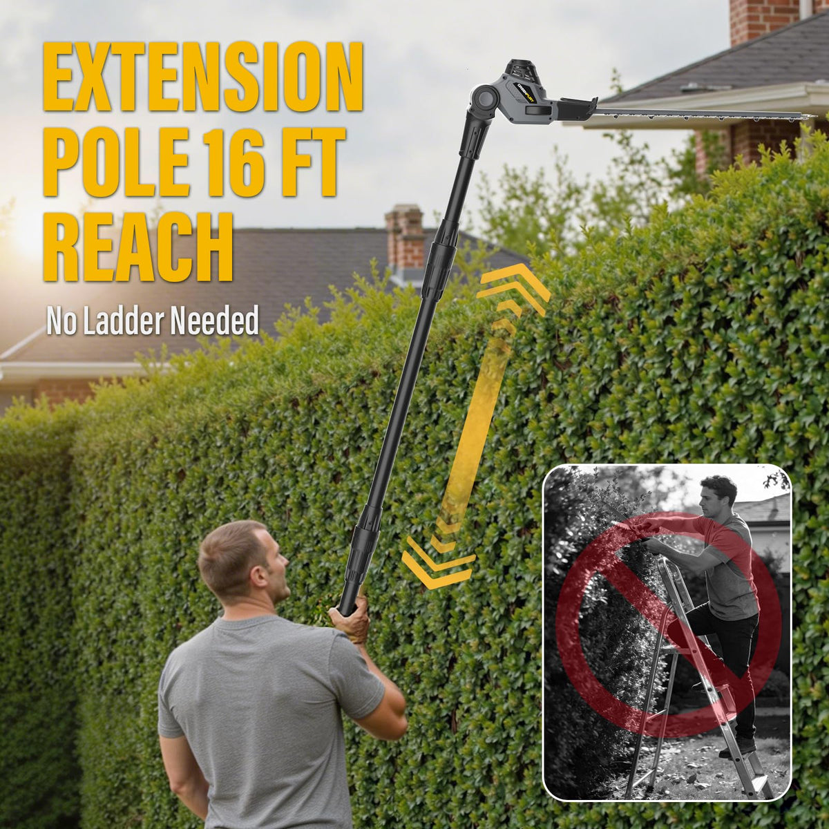 Greenfury 18-inch dual-action blades provide smooth cuts and lower vibration.