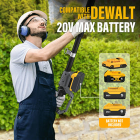 Greenfury extendable pole reaches up to 16 feet for tall hedges.