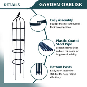 GreenGiggle durable plastic-coated steel tube trellis provides strong support and rust resistance.