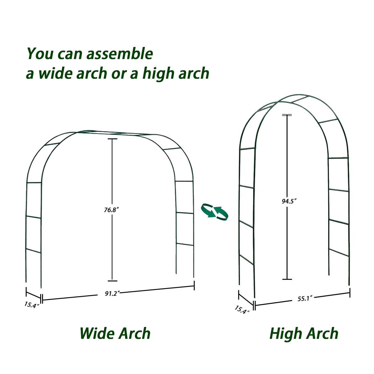 GreenGiggle garden arch wide span entrance supports spacious garden entrances and events.