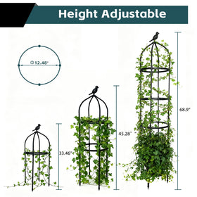 GreenGiggle indoor-outdoor dual-use trellis fits pots or ground for versatile placement.
