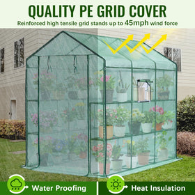 Greengro Greenhouse sturdy frame with 16 mm base ensures solid stability.