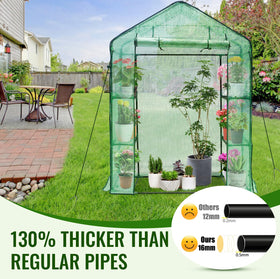 Greengro Greenhouse durable PE cover withstands wind and keeps moisture controlled.
