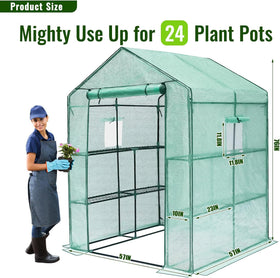 Greengro Greenhouse ground-stakes-rope add stability in windy conditions.