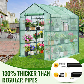 Greengro Greenhouse mesh side windows enable airflow while reducing pests.
