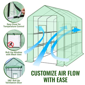 Greengro Greenhouse PE cover closeup highlights waterproofing and UV protection.