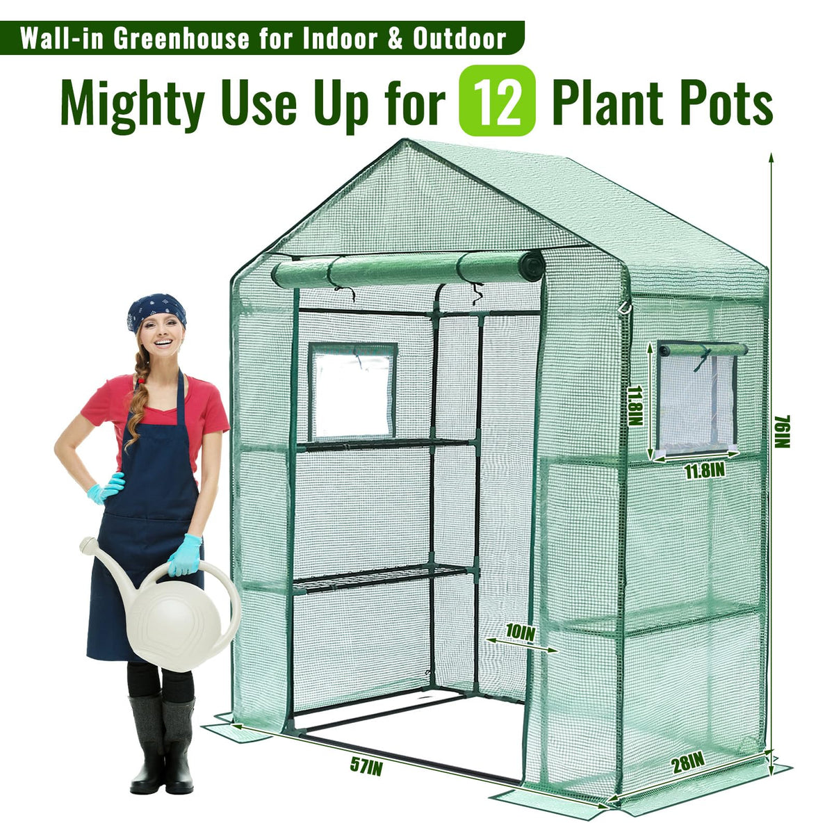 Greengro Greenhouse portable-design supports indoor and outdoor use anywhere.