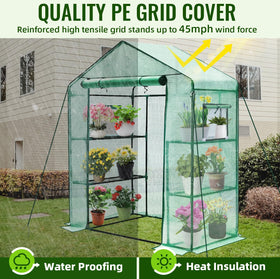 Greengro Greenhouse screen-windows provide ventilation while deterring pests.