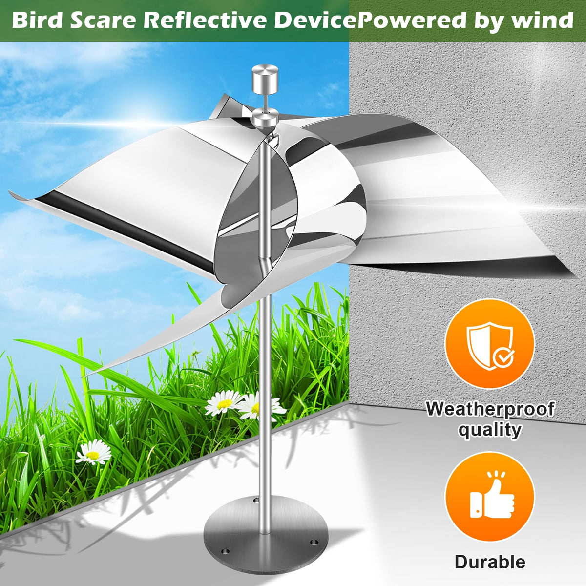 Greenight bird deterrent in action keeps pigeons away from windows.