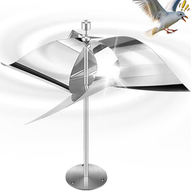 Greenight Bird Reflector rotates in breeze to deter birds from windows.