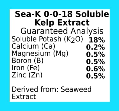 Greenleaf Nutrients Sea-Kelp bottle label highlights organic origins and sustainability.