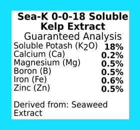 Greenleaf Nutrients Sea-Kelp bottle label highlights organic origins and sustainability.