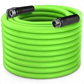 Greenleisure heavy-duty garden hose 150ft extended for easy lawn watering.