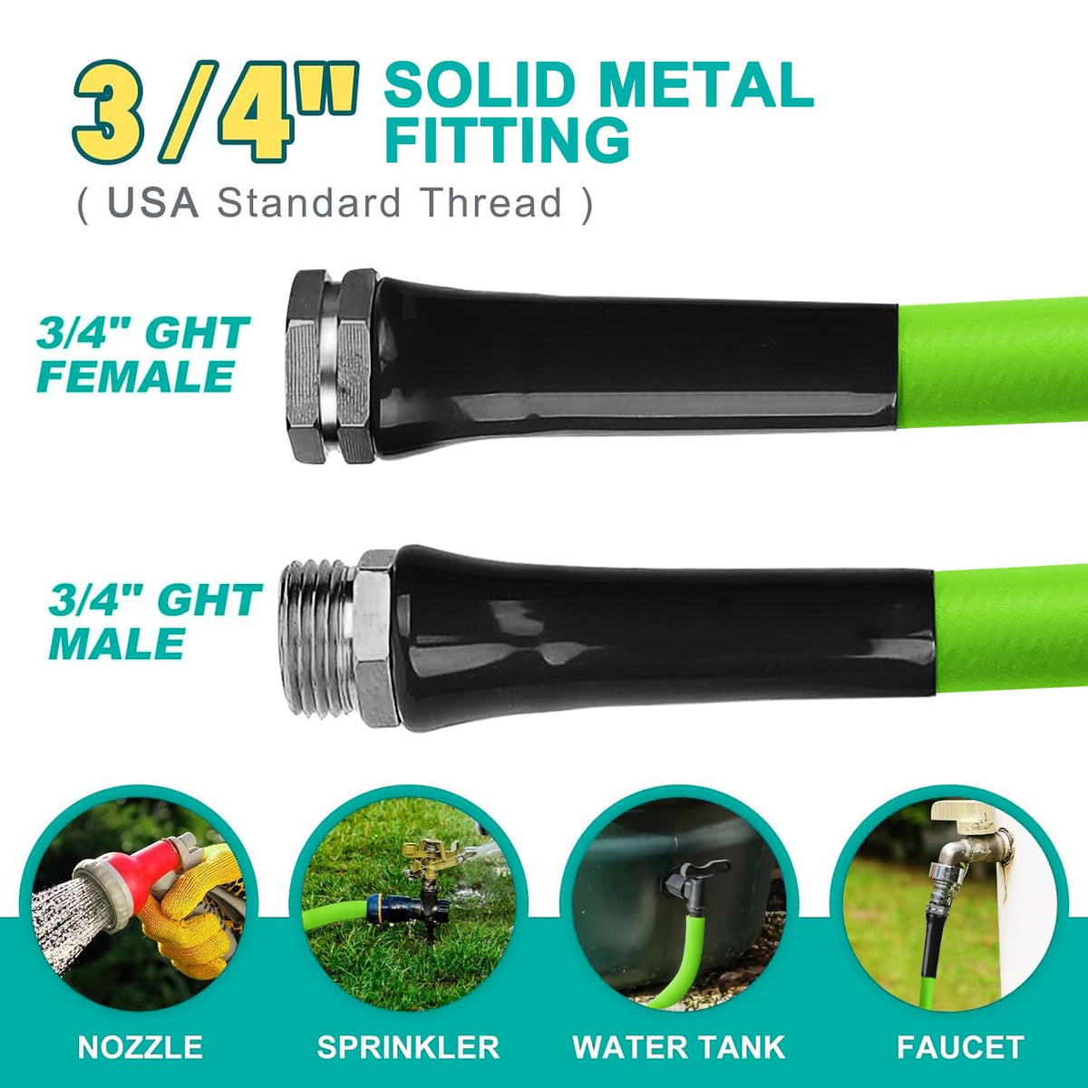 Greenleisure kink-free hose coiled neatly for compact storage.
