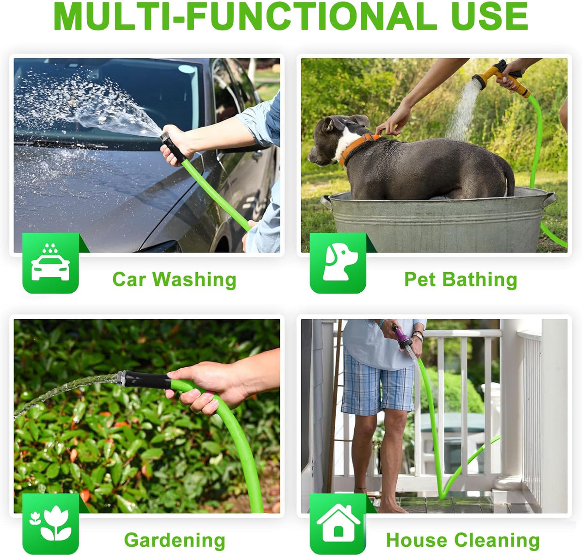 Greenleisure rustproof fittings withstand outdoor exposure during car washing.