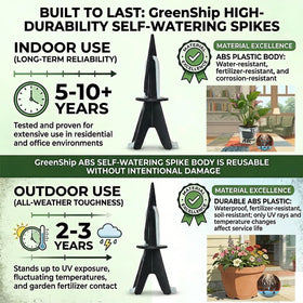 GreenShip watering spikes showing quick DIY setup in a pot