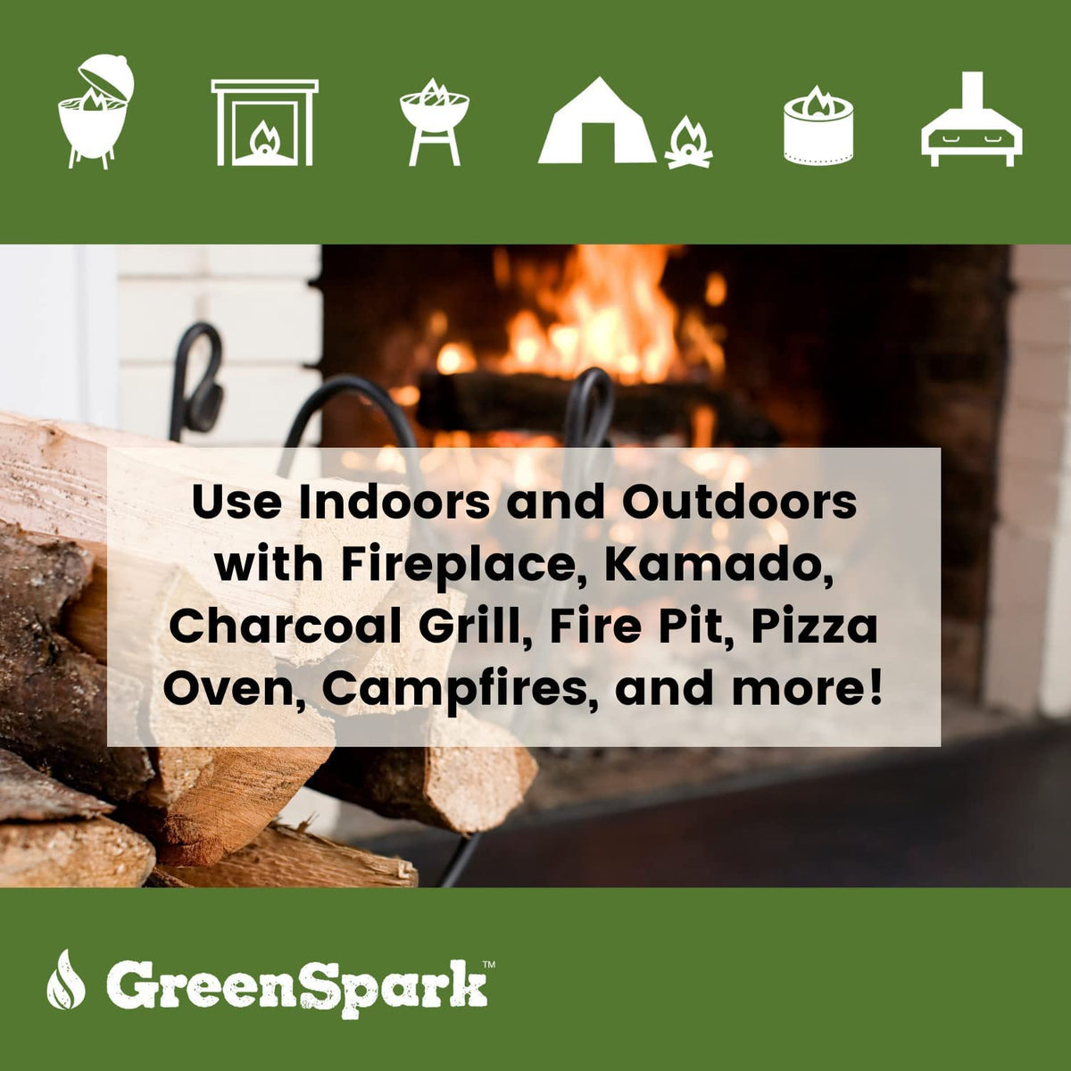 GreenSpark fire starters burn up to 10 minutes in windy conditions