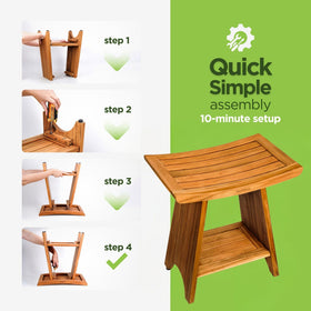 GREENTEAK Premium Teak Bench outdoors-ready for moisture and sun exposure