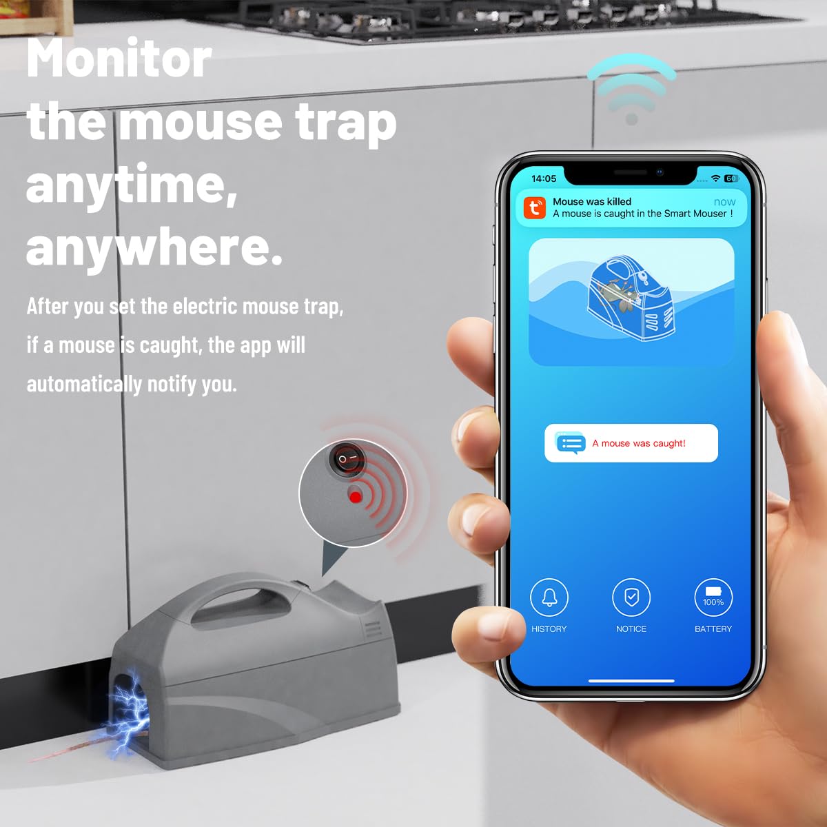 GreenVation trap with app push alerts for real-time monitoring