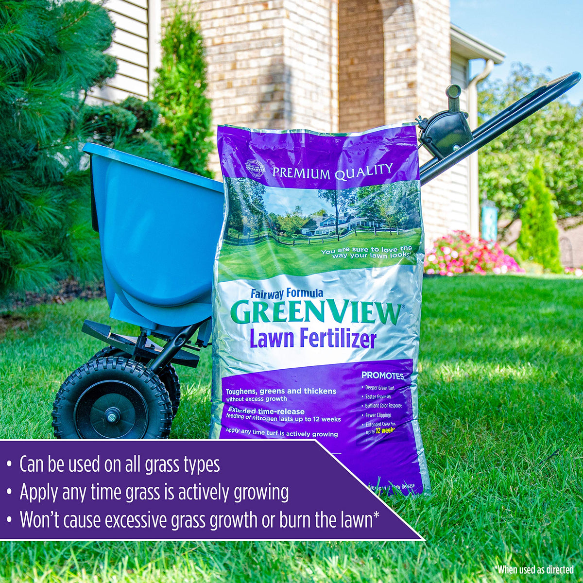 Close-up of deep green turf with GreenView Fairway Formula applied