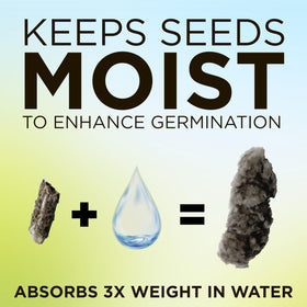 GreenView Grass Seed Starting Mulch pellets absorbing water to keep seeds moist