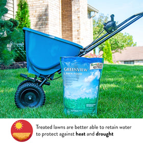 GreenView Lawn Food green-up after application signals quicker spring color.