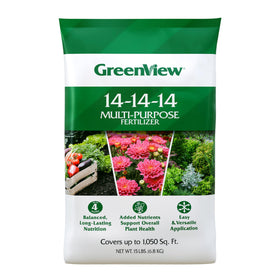 GreenView Multi-Purpose Fertilizer balance formula promotes strong growth and high yields.