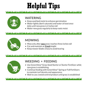 GreenView Pure Grass Seed 99.9% weed-free for a pristine seed-to-soil result.