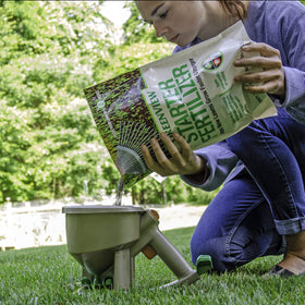 Bag of GreenView Starter Fertilizer, 8 lb for lawn projects.