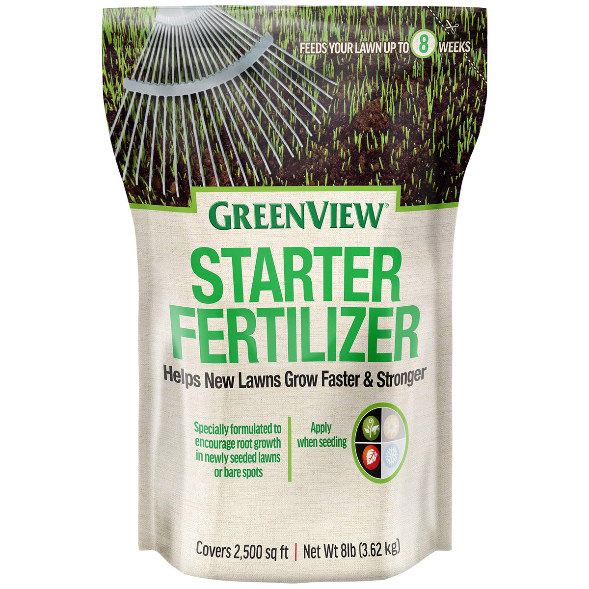 GreenView Starter Fertilizer applied to spring seed for quick establishment.