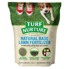 GreenView Turf Nurture granules ready to nourish the lawn for renewal.