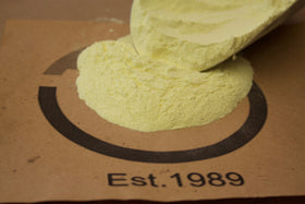 Greenway Biotech Organic Sulfur powder granules mixed into soil for sulfur nutrition