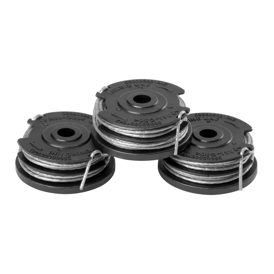 GreenWorks 0.065-inch dual line spool 3-pack ready for quick replacement and smooth trimming