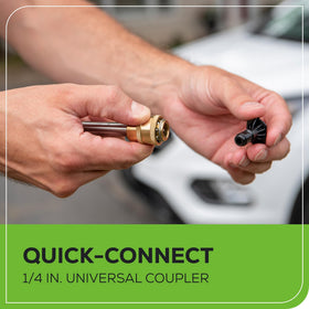 Greenworks 15-degree nozzle delivers focused spray for stubborn stains.