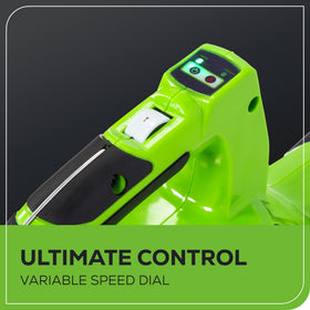Greenworks 185 mph wind speed powers quick debris clearance