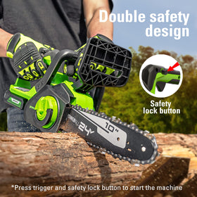 Greenworks 24V 10in chainsaw automatic oiler for smooth operation