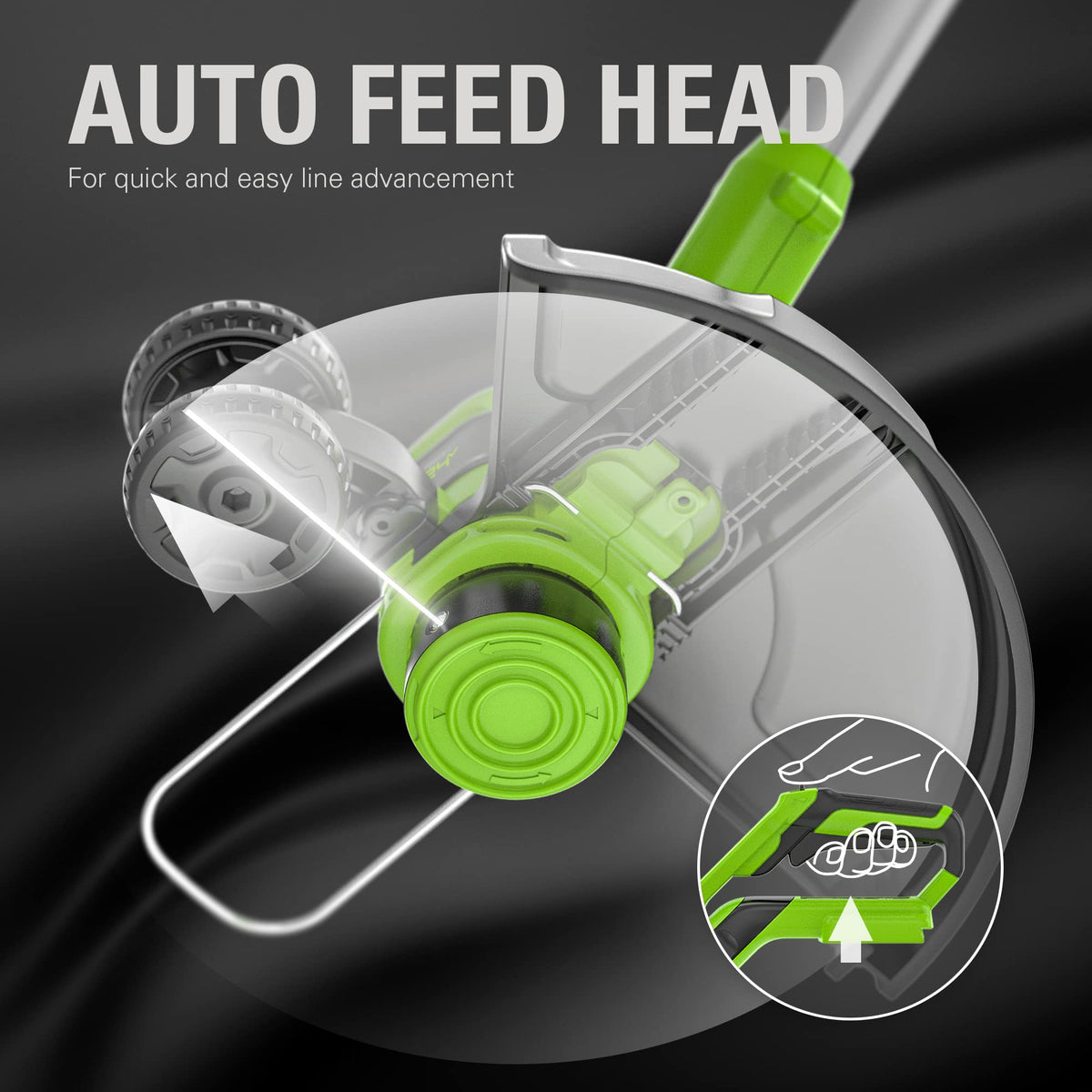 Greenworks 2.0Ah battery powers tools with ready charge.