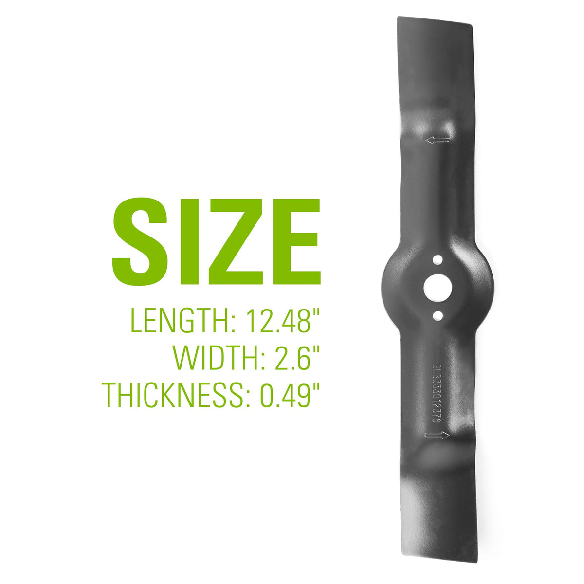 Greenworks 25-inch blade installation demonstrating easy-fit mounting for quick maintenance