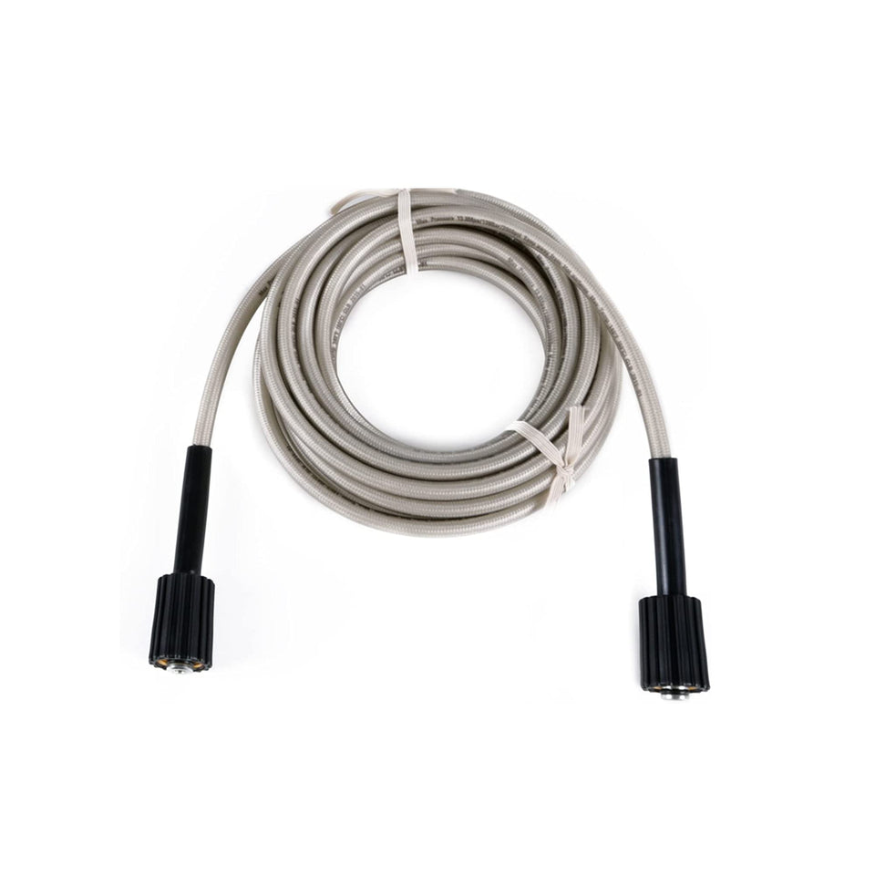 Greenworks 25ft universal pressure washer hose attachment offers extended reach for exterior cleaning